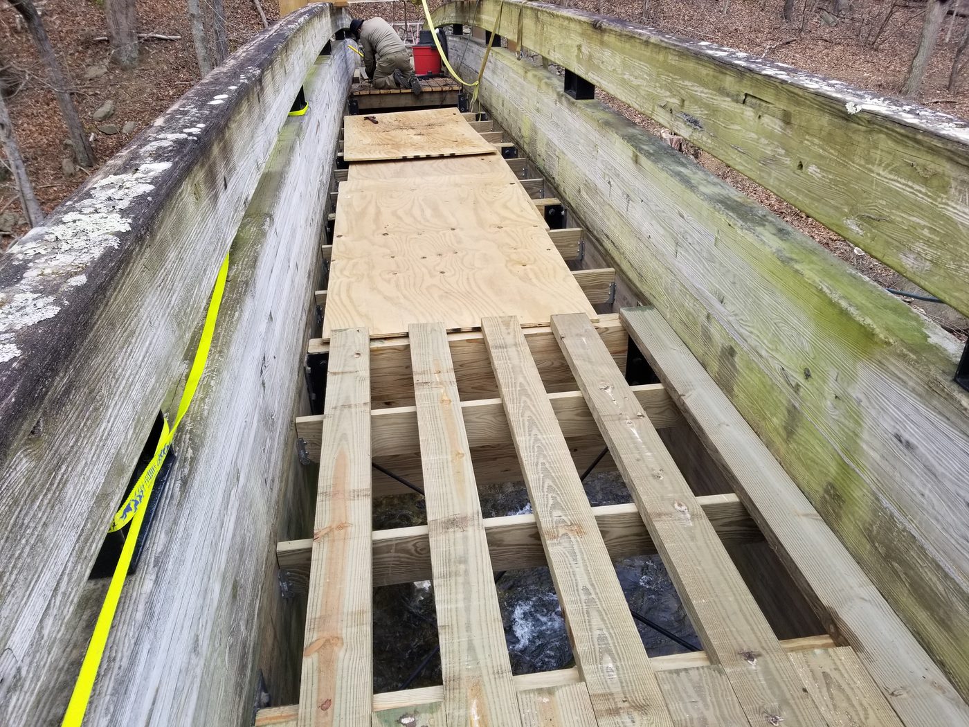 Crabtree Falls bridge deck framing